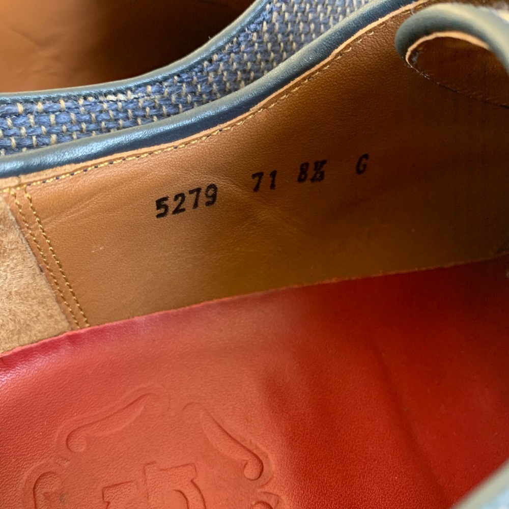 Grenson Blue Canvas Oxfords - Picture 6 of 8